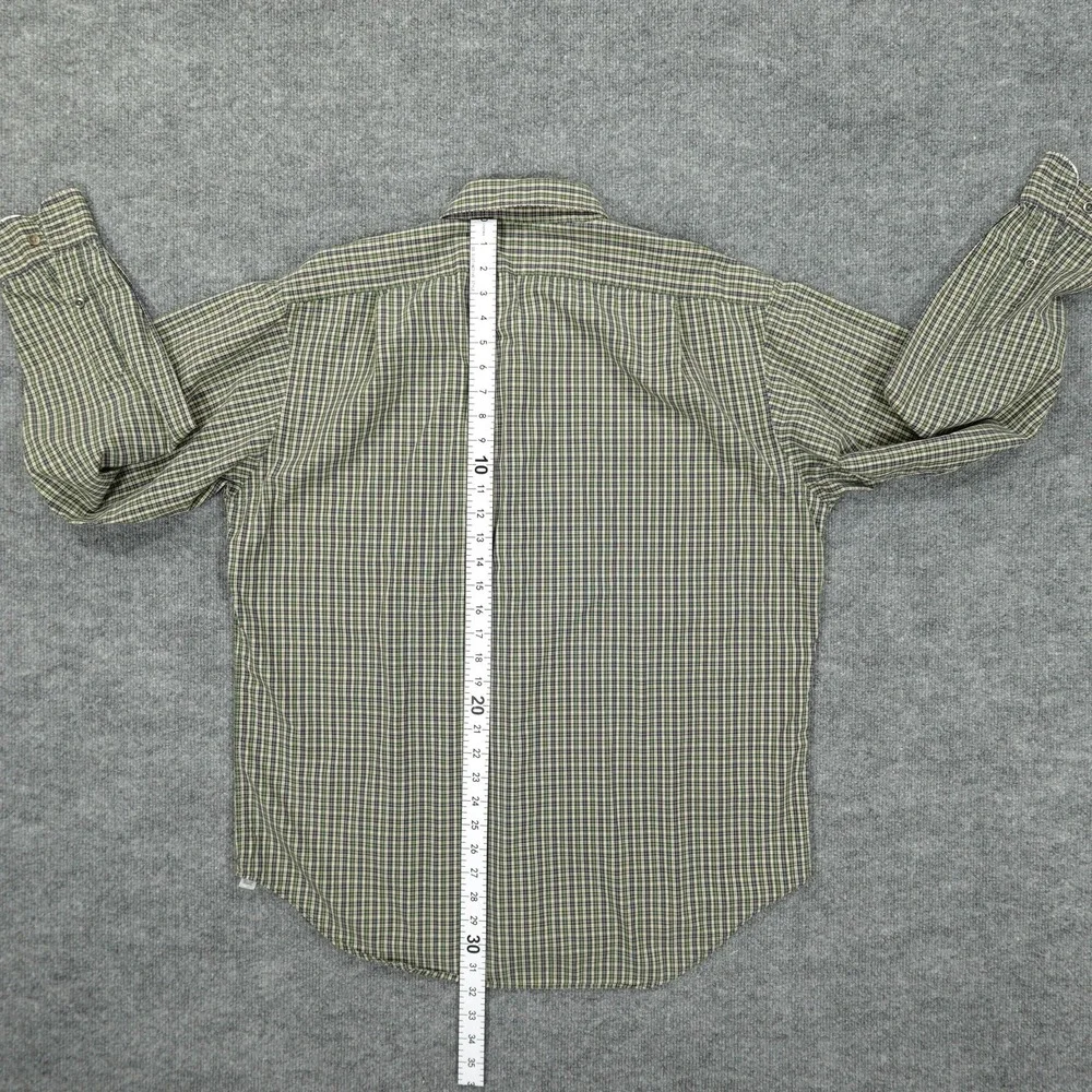 Vintage Polo Ralph Lauren Shirt Mens Large Green Blue Plaid Marlowe Long Sleeve